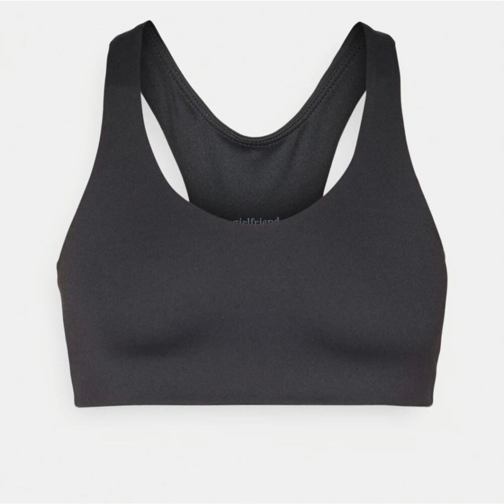 Girlfriend Collective FLOAT V-Neck Racerback Sports Bra Midnight Black Large NWT - Picture 5 of 12